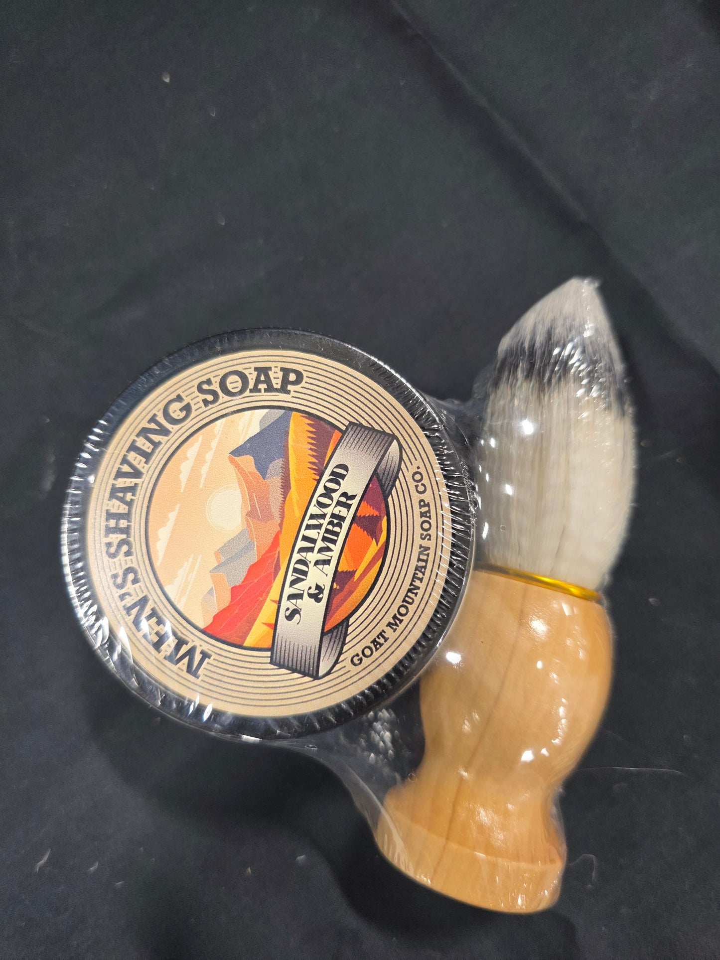 Men's shaving soap with brush gift set